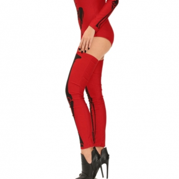 New Womens Bad to Bone Skeleton Halloween Costume O/S - Picture 6 of 6